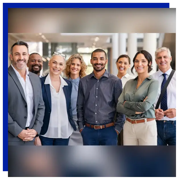 A group of people standing in front of each other.